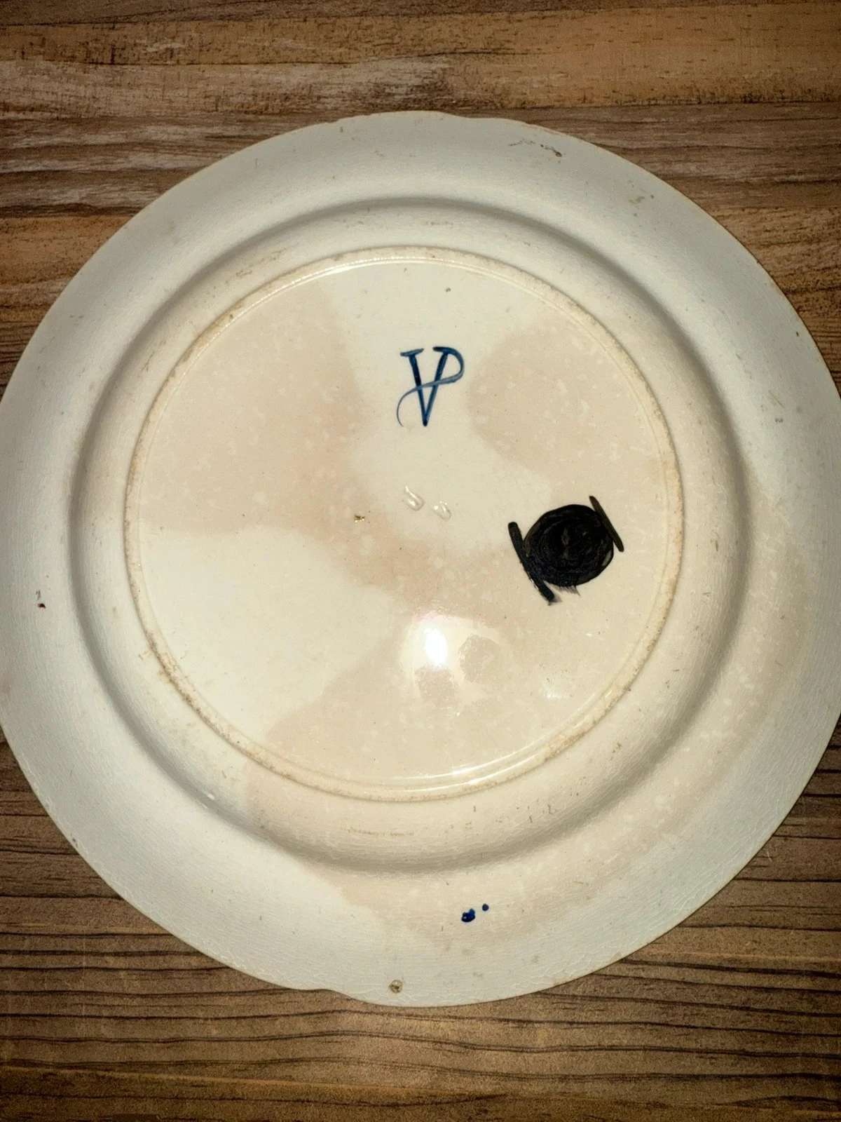 assiette ancienne faïence peinte main vp – photo 3